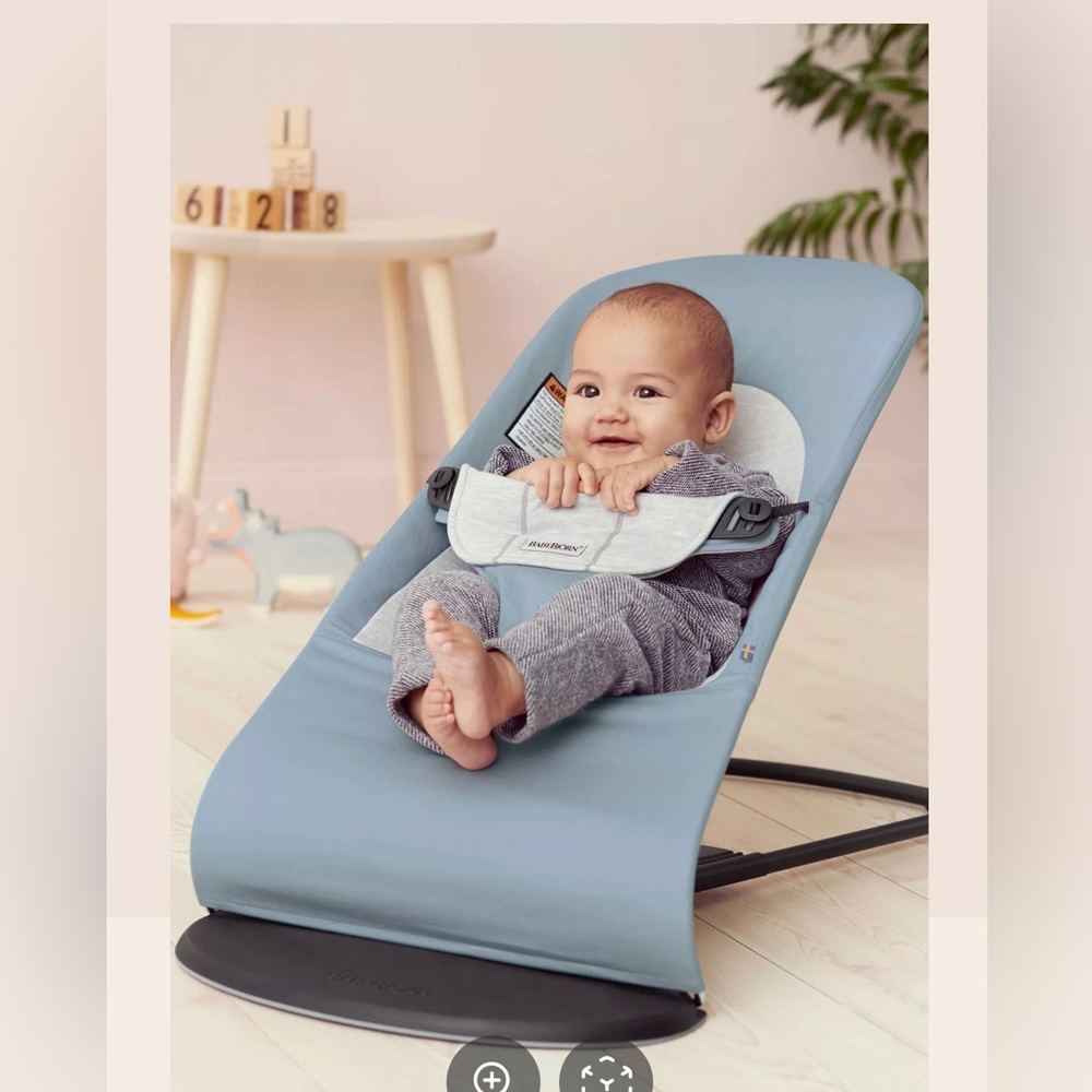 BabyBjorn Bouncer Cotton/Jersey Blue/Gray